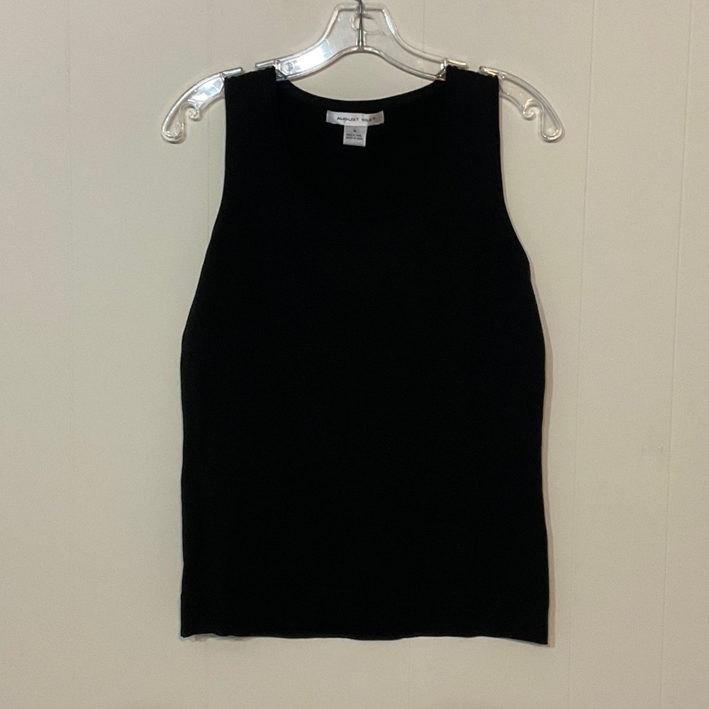 August Silk Classic Black Tank Top